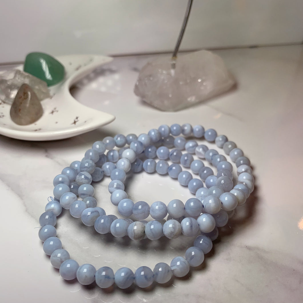 Spiritually Connected and Serene Blue Lace Agate Healing Bracelet