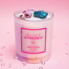 Load image into Gallery viewer, Manifest it &amp; Finesse it Crystal Infused Manifestation Candle
