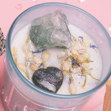 Load image into Gallery viewer, Goodbye Evil Eye Crystal Infused Manifestation Candle &amp; Clear the Air Cleanse Kit
